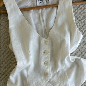 Princess Polly White Button-Up Women's Vest